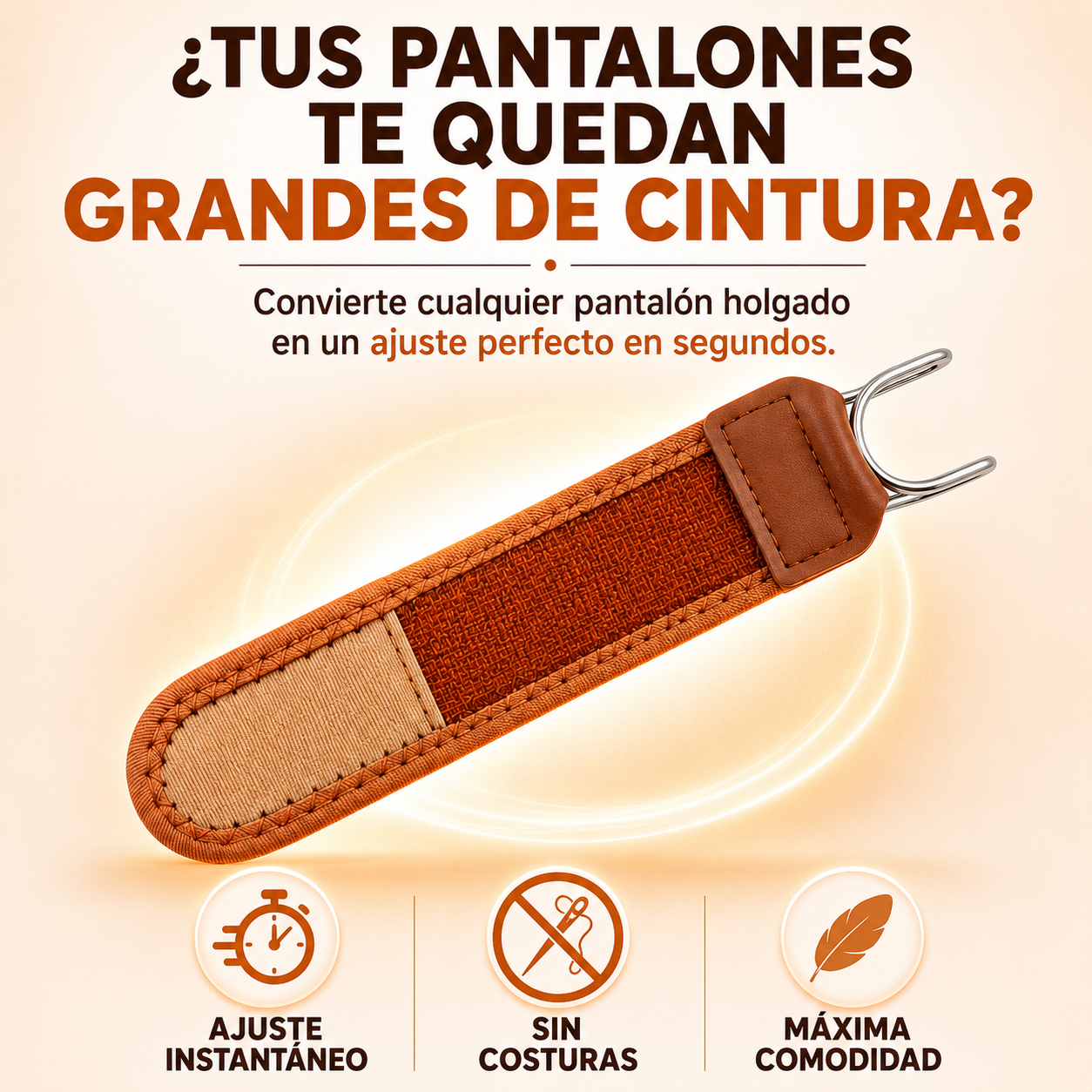 Cinturón sin hebilla adaptable