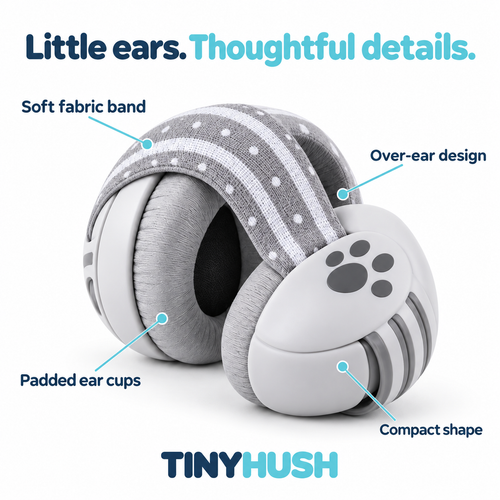 TINYHUSH fabric headband and padded ear cups
